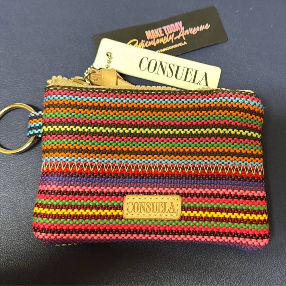 Consuela Multicolor Striped Coin Pouch